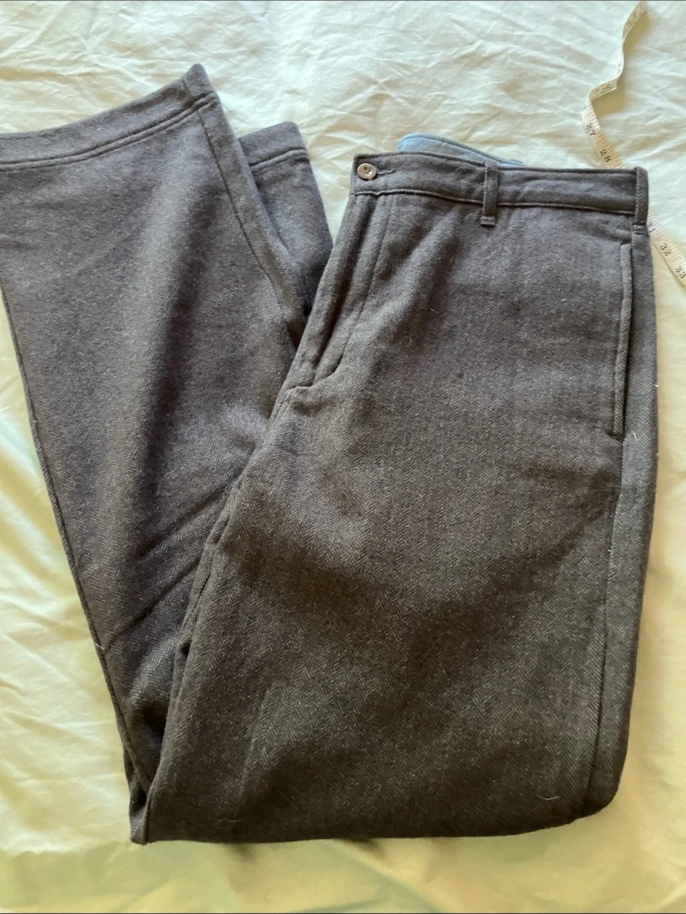 Woolrich men’s wool herringbone trousers lined 34 x 32 NWOT